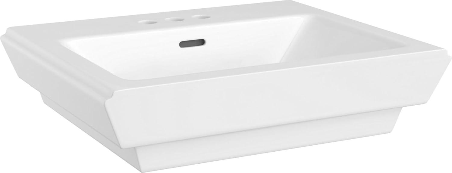 Proflo Pf1184 22-7/8" Rectangular Vitreous China Pedestal Bathroom Sink - White