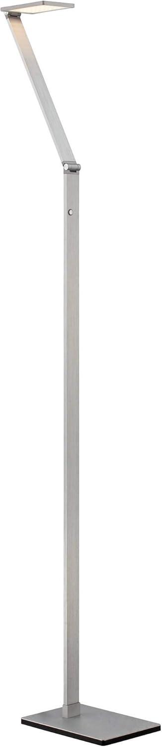 Bentley LED Task Floor Lamp 61" Tall Adjustable Silver Aluminum