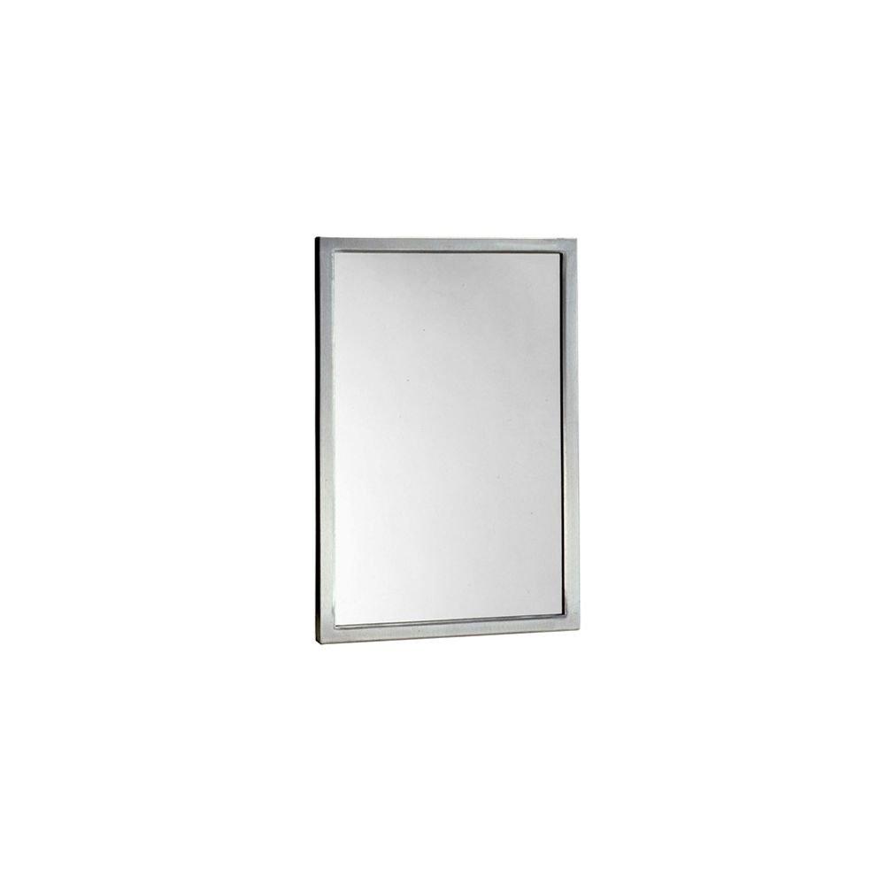 Sleek 18" x 36" Satin Silver Stainless Steel Bathroom Mirror