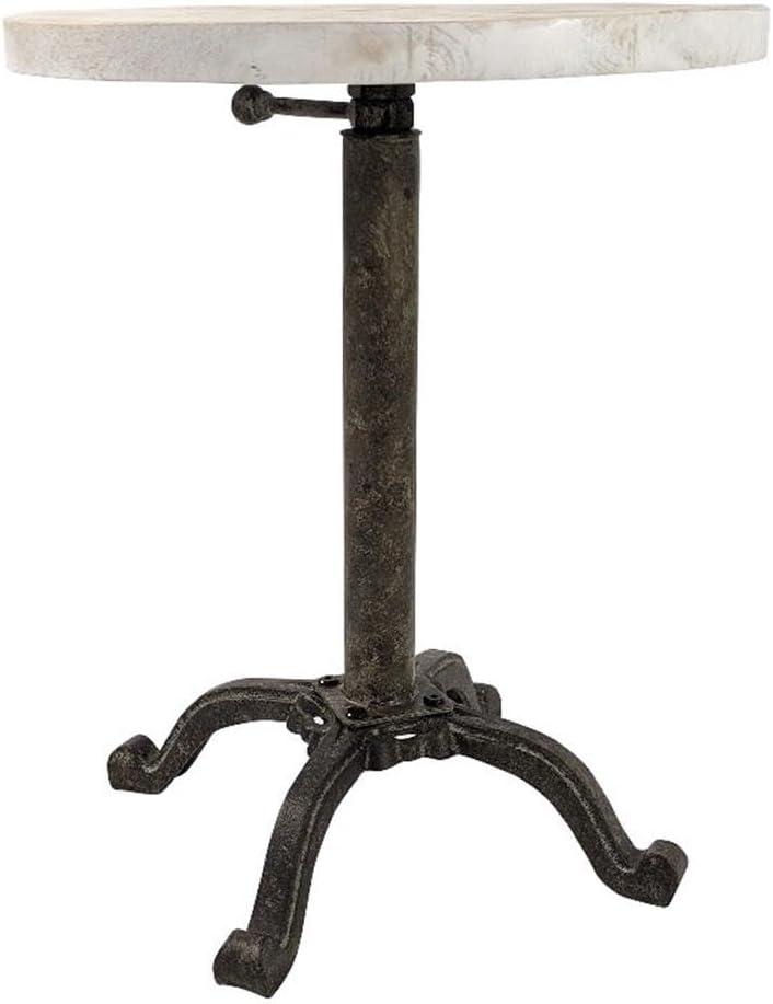 Carolina Living Colton Adjustable Vintage Table Natural Driftwood/Aged Iron: Mango Wood, Iron Frame, 30 Day Warranty