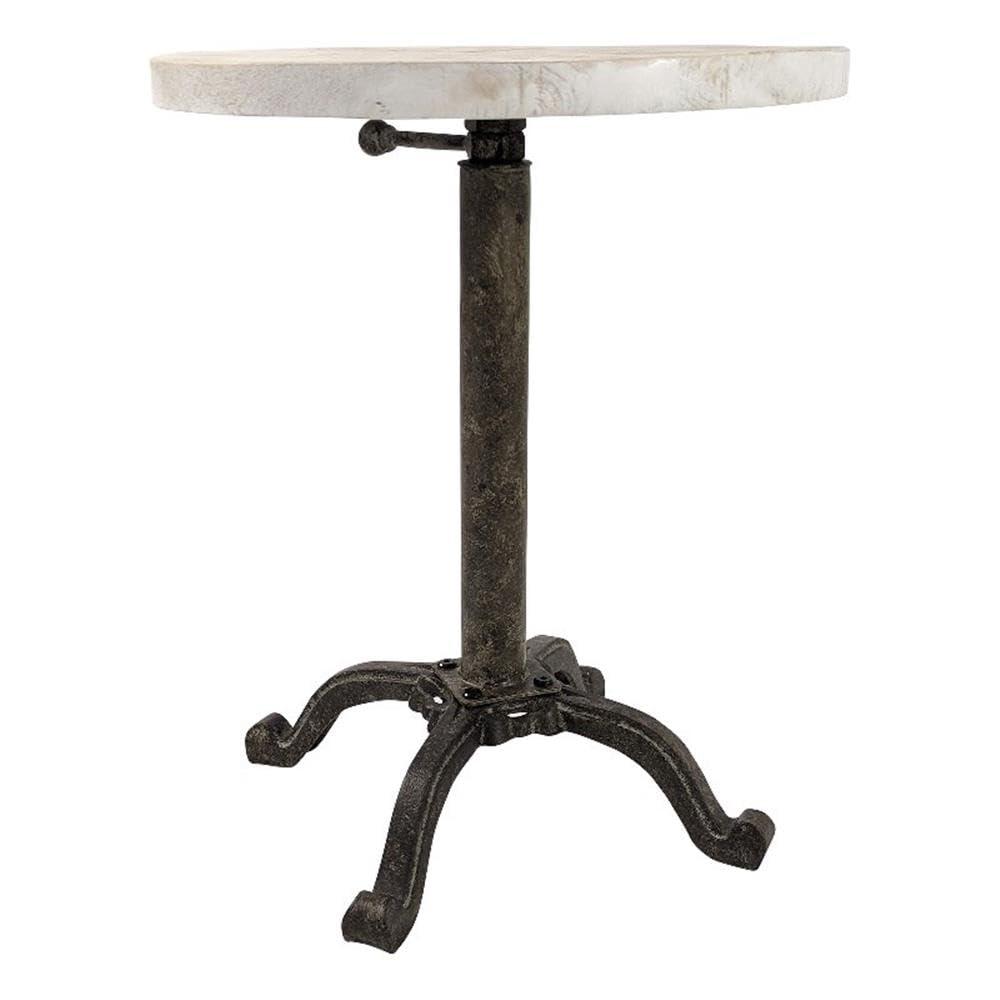 Carolina Living Colton Adjustable Vintage Table Natural Driftwood/Aged Iron: Mango Wood, Iron Frame, 30 Day Warranty