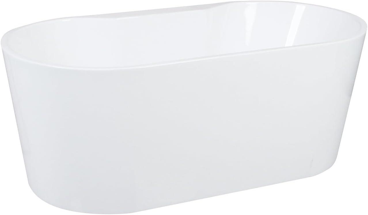 Kingston Brass Kingston Brass Aqua Eden 66-5/16-Inch Acrylic Oval Double Ended Freestanding Tub with Drain VTDE673223