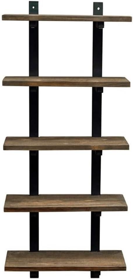 Pomona Metal and Solid Wood Bath Wall Shelf Natural - Alaterre Furniture