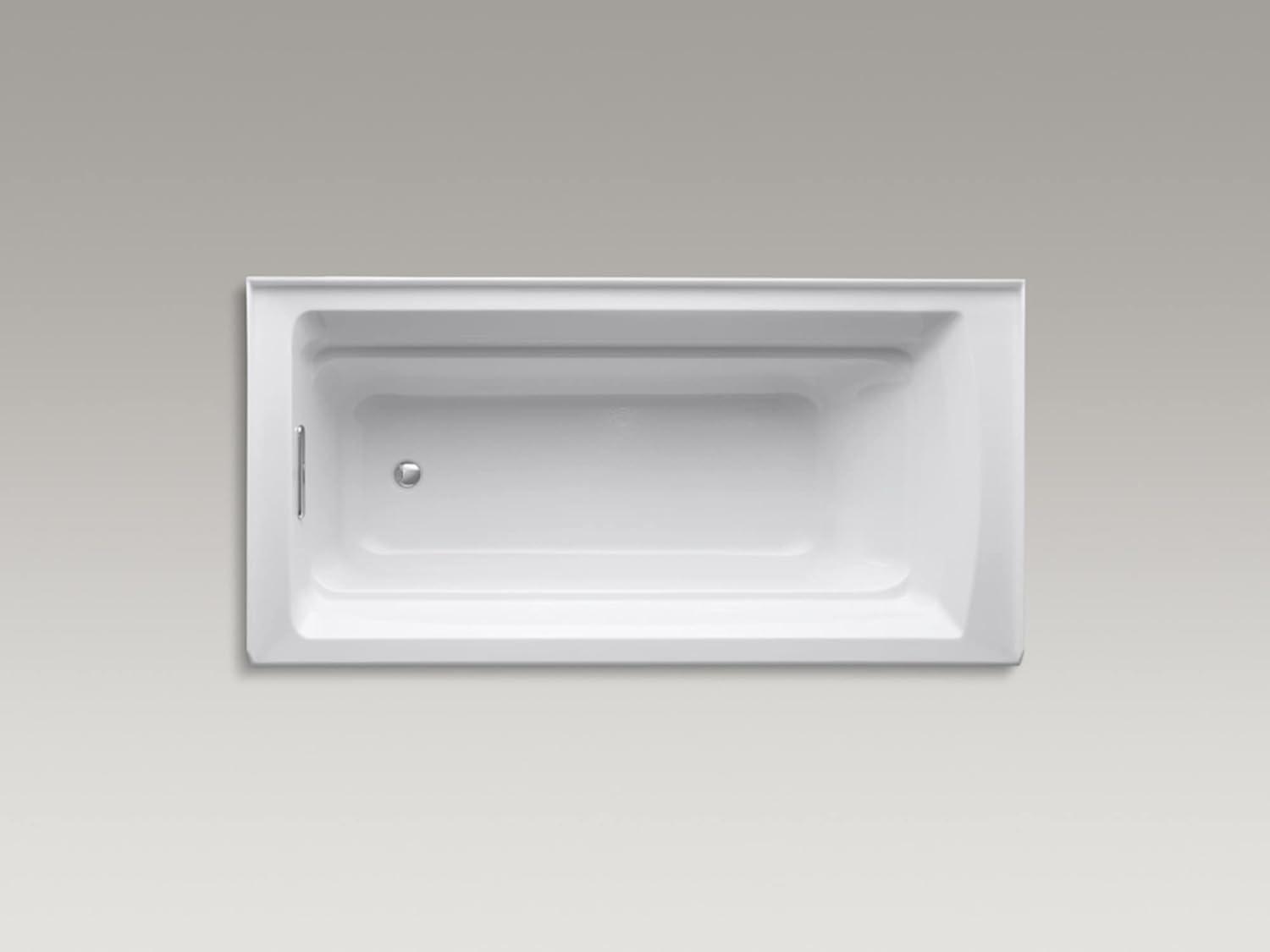 72" x 36" Acrylic Alcove Soaking Bathtub with Comfort Depth