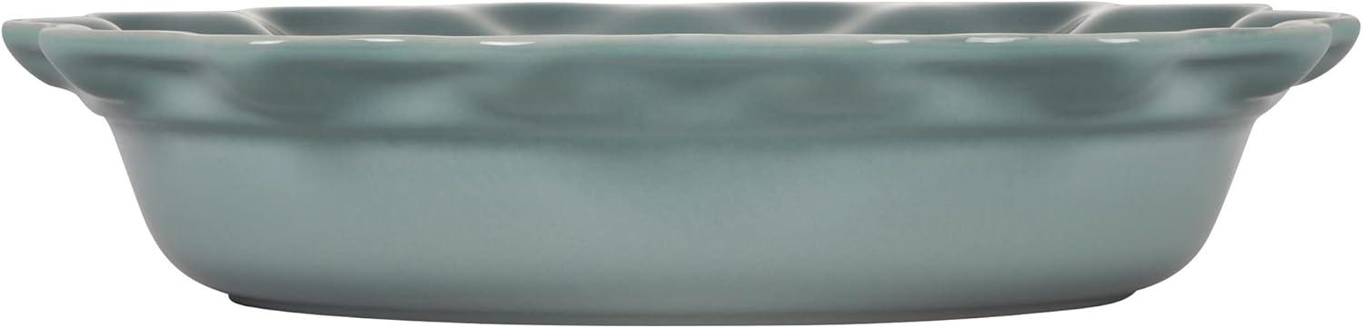 Sea Salt Green Stoneware 9" Fluted Pie Dish