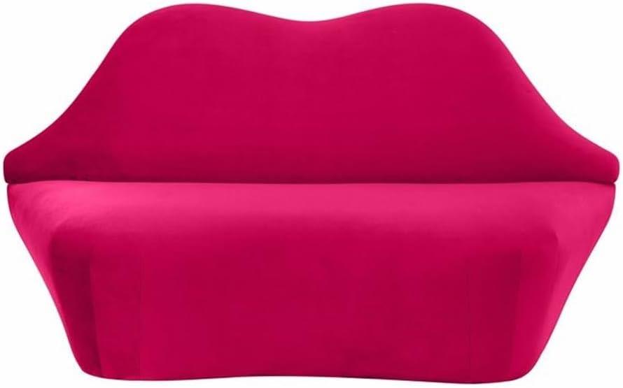 Maklaine 36"H Transitional Velvet Upholstered/Wood Settee Sofa in Pink