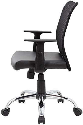 Fixed Arm Budget Mesh Task Chair Black - Boss Office Products: Chrome Base, Pneumatic Lift, Locking Tilt Control