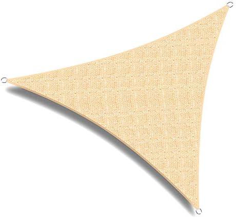 big 20'x20'x20' oversized triangle garden patio sun sail shade 20 ft, color desert sand