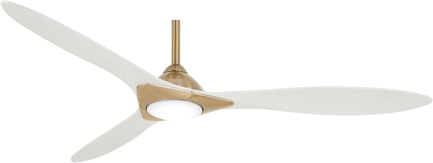 Soft Brass 60" Ceiling Fan with LED Light and Remote