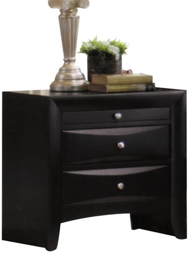 Contemporary 2 Drawer Wood Nightstand By Ireland  Black - Saltoro Sherpi