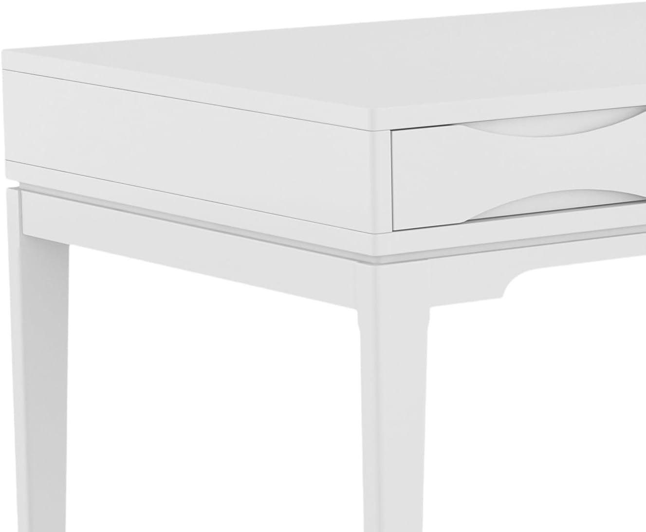 Simpli Home Harper Solid Hardood Mid-Century Modern 60 " Desk in White