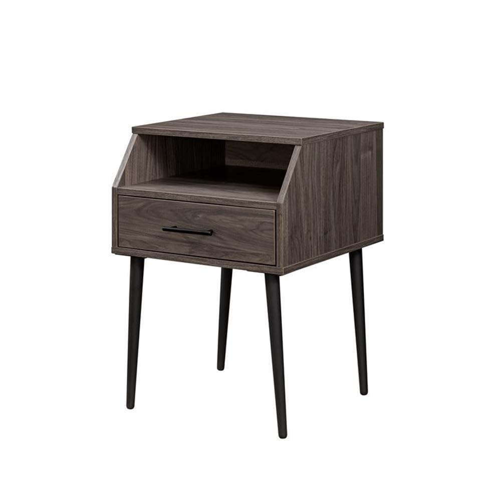 42" 2-Drawer Wood Coffee Table with Hairpin Legs - Dark Walnut/ Black