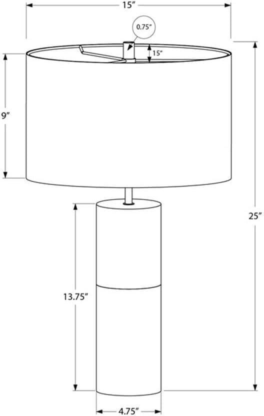 Monarch Specialties Lighting 25inchH Table Lamp Black Concrete Black Shade Contemporary