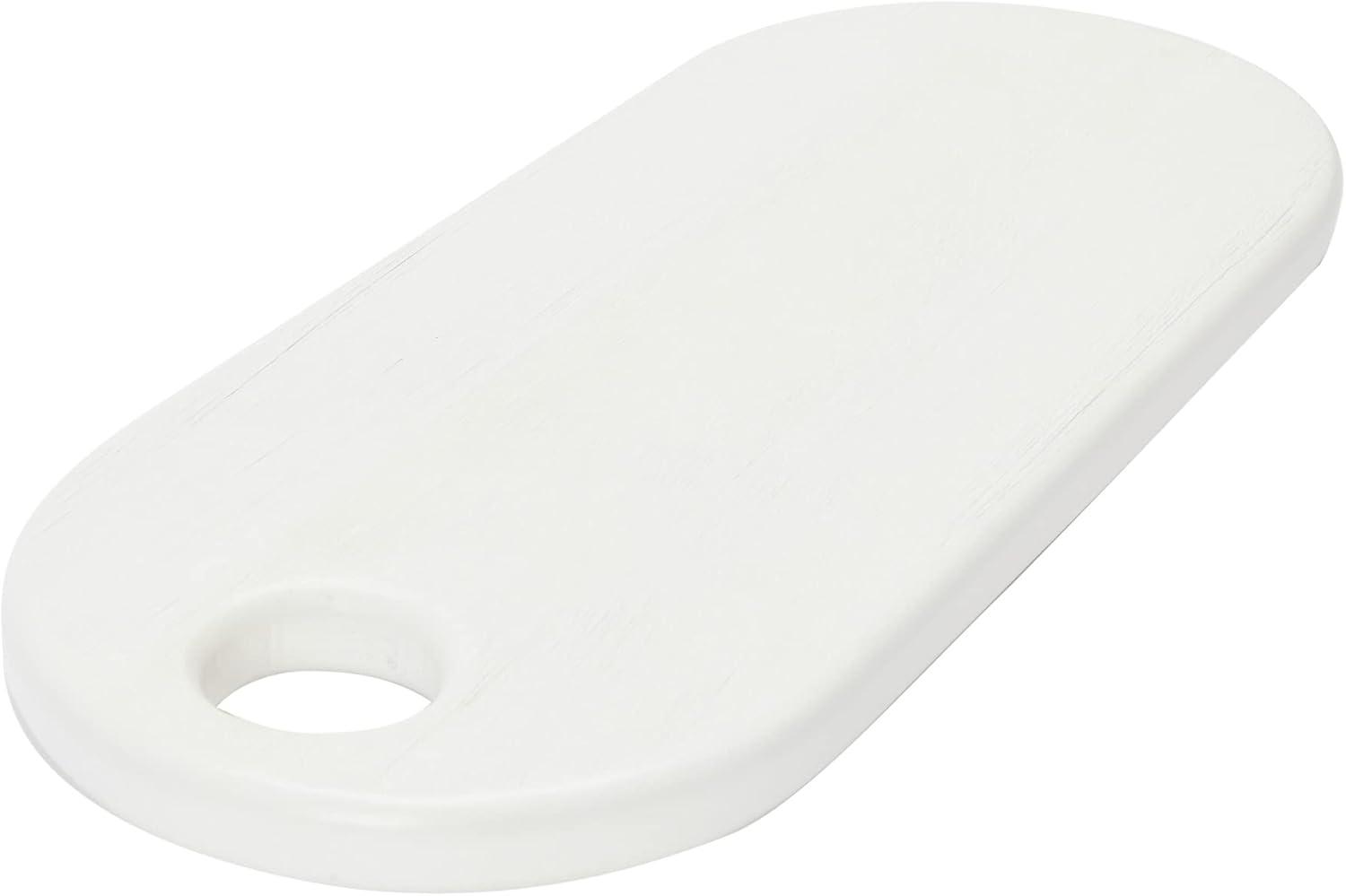 Creative Co-Op Acacia Wood Cheese/ Serving Board, Textured White