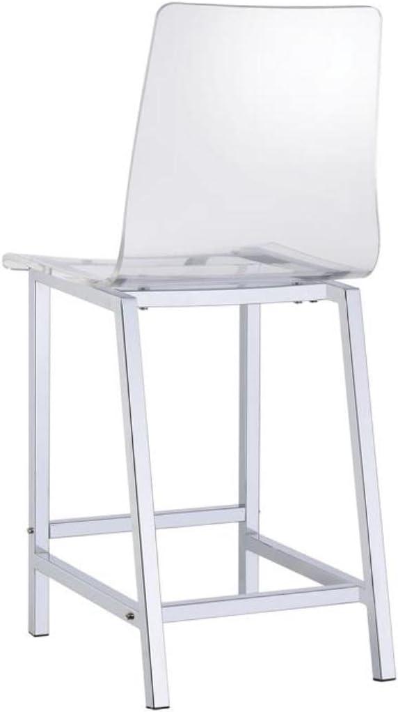 Coaster Modern Metal Counter Height Stools in Clear