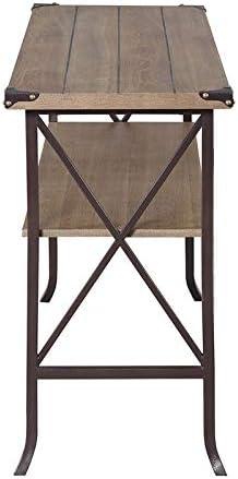 Convenience Concepts Brookline Console Table, Driftwood/Brown Frame