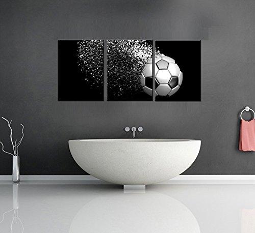 Black and White Soccer Ball Canvas Print Set for Kids' Room