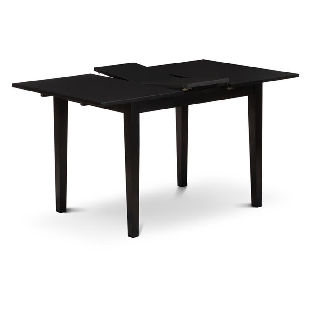 East West Furniture Norfolk Rectangular Wood Dining Table in Black