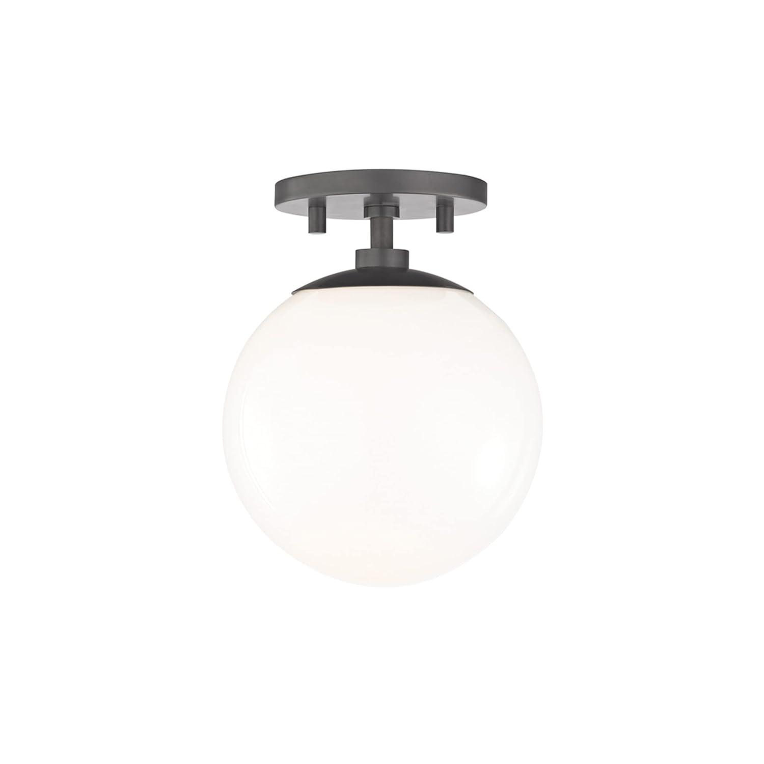 Mitzi Stella 1 - Light Semi-Flush Mount in  Old Bronze White Shade