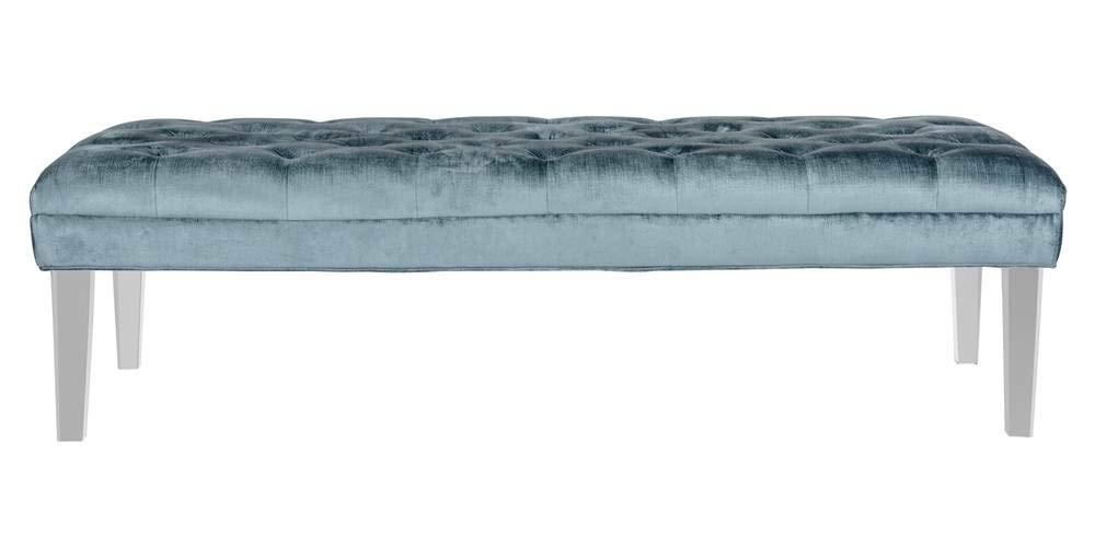 Abrosia Tufted Bench - Cyan - Safavieh