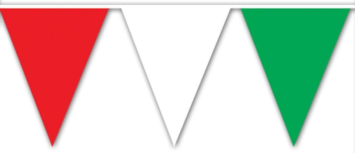 Beistle 17" x 30' Outdoor Pennant Banner Red/White/Green 2/Pack 50702-RWG