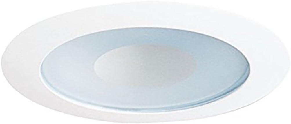 Sleek 4'' Gloss White Circular LED Recessed Shower Light with Frosted Glass