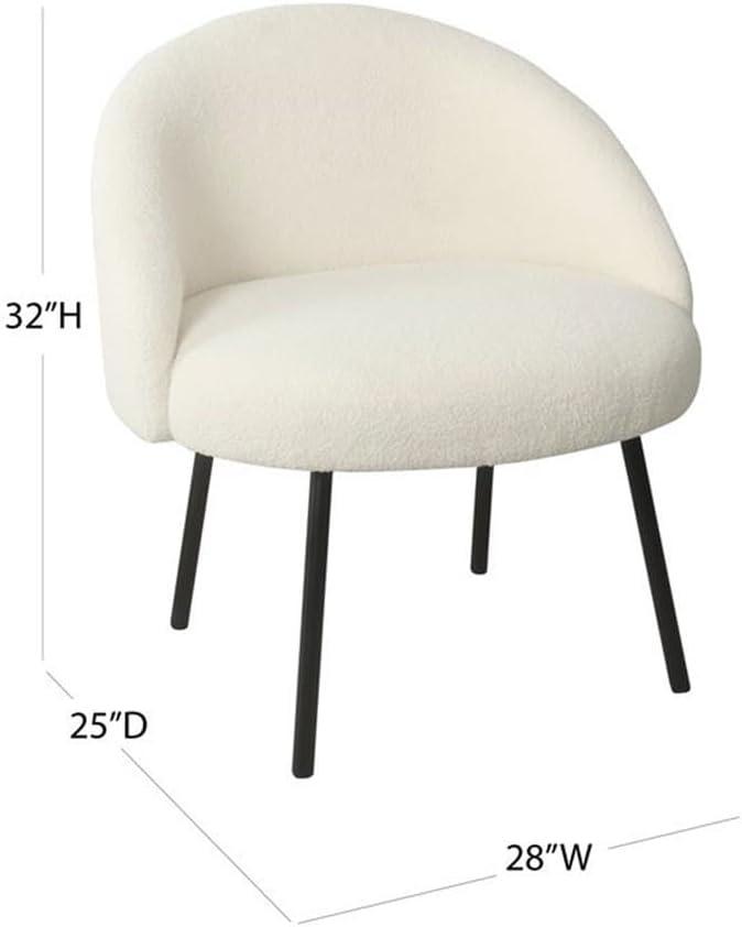 Modern Faux Shearling Accent Chair Cream - HomePop