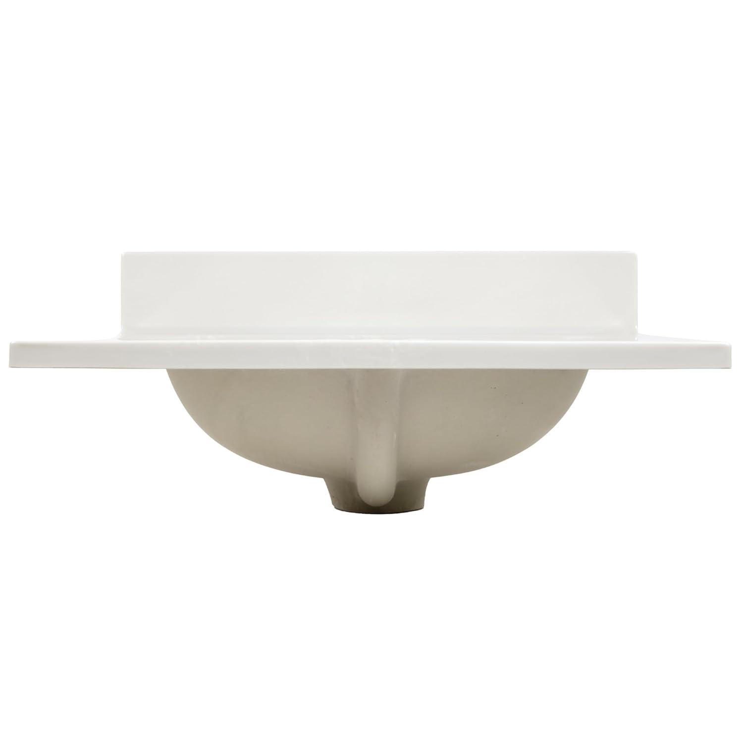 Cultured Marble Vanity Top – 25-Inch Single Bowl Sink 4-Inch Centerset with Integrated Backsplash – Reinforced Packaging – Ivory Swirl, Design House, 586313