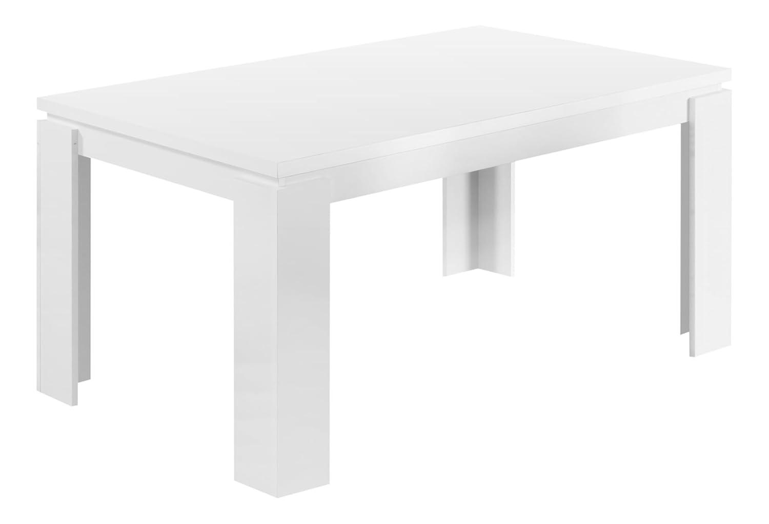 Monarch Specialties Dining Table 60" Rectangular Kitchen Dining Room White Laminate Contemporary Modern