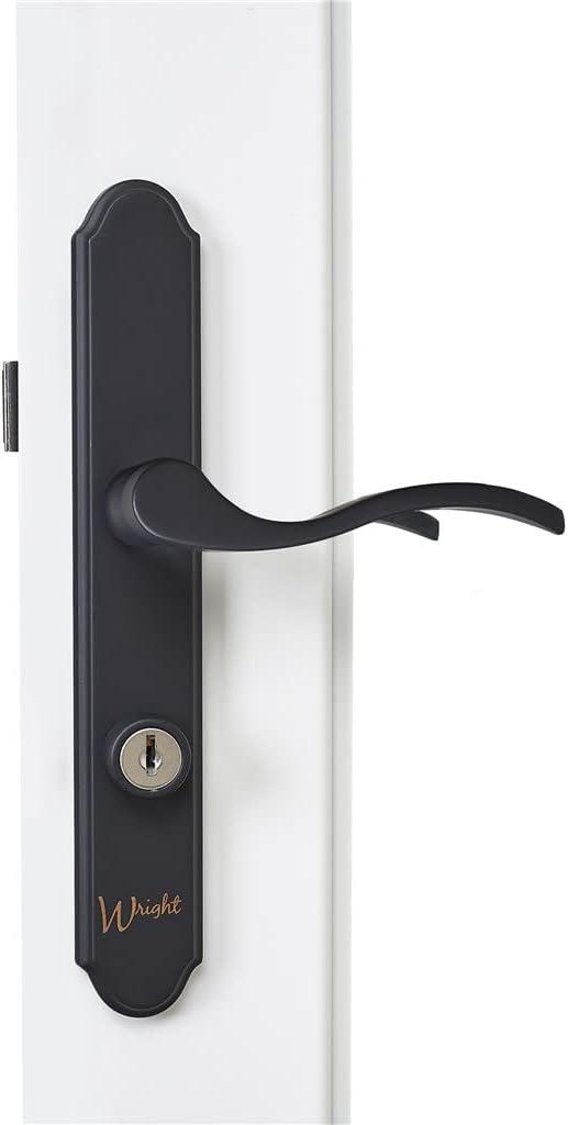 Matte Black Exterior Door Lever with Key Lock