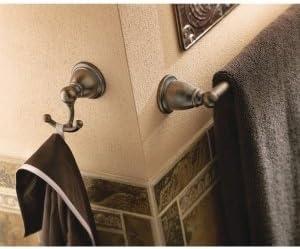 Chrome Double Robe Hook with Distressed Bronze Finish