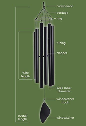 Black Aluminum Mongolian Mezzo Wind Chime, 38"