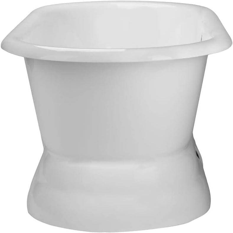 Laurent 66 Inch Cast Iron Double Ended Pedestal Tub - No Faucet Drillings