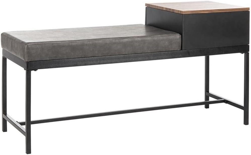 Maruka Bench with Storage - Brown/Grey - Safavieh