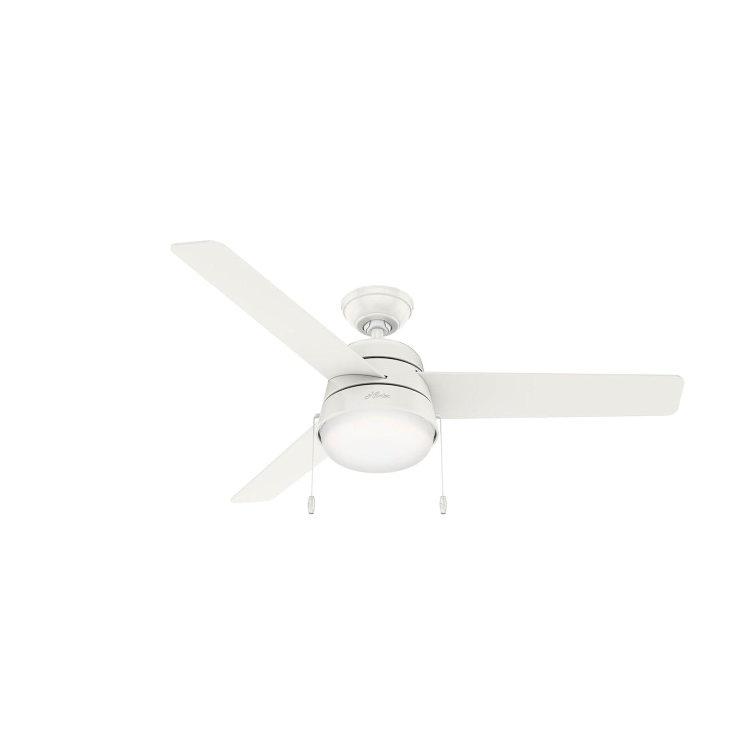 Hunter Fan 52" Aker 3 - Blade Indoor Standard Ceiling Fan with Pull Chain and Light Kit Included