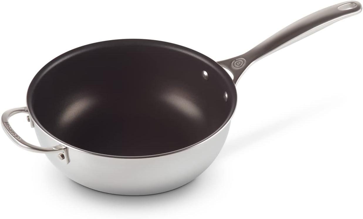 3.5 Quart Silver Stainless Steel Nonstick Saucier Pan