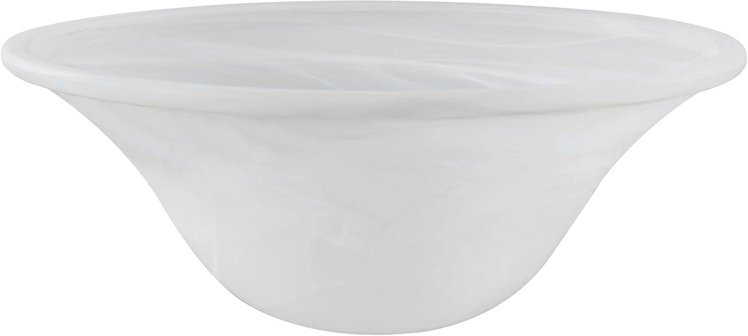 Aspen Creative 23517-11, Alabaster Glass Shade for Medium Base Socket Torchiere Lamp, Swag Lamp and Pendant& Island Fixture.12-1/4" Diameter x 4-3/4" Height.