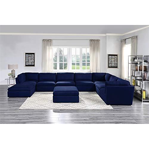 Crosby Modular - Armless Chair in Blue Fabric