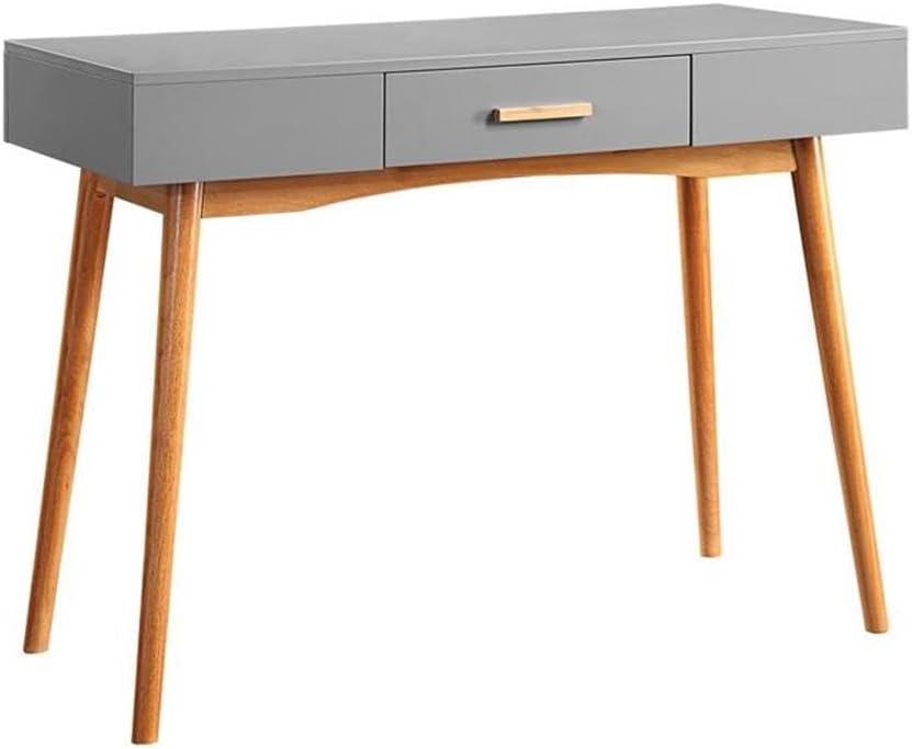 Convenience Concepts Oslo 29.25" Tall 1 Drawer Desk in Gray, All Ages