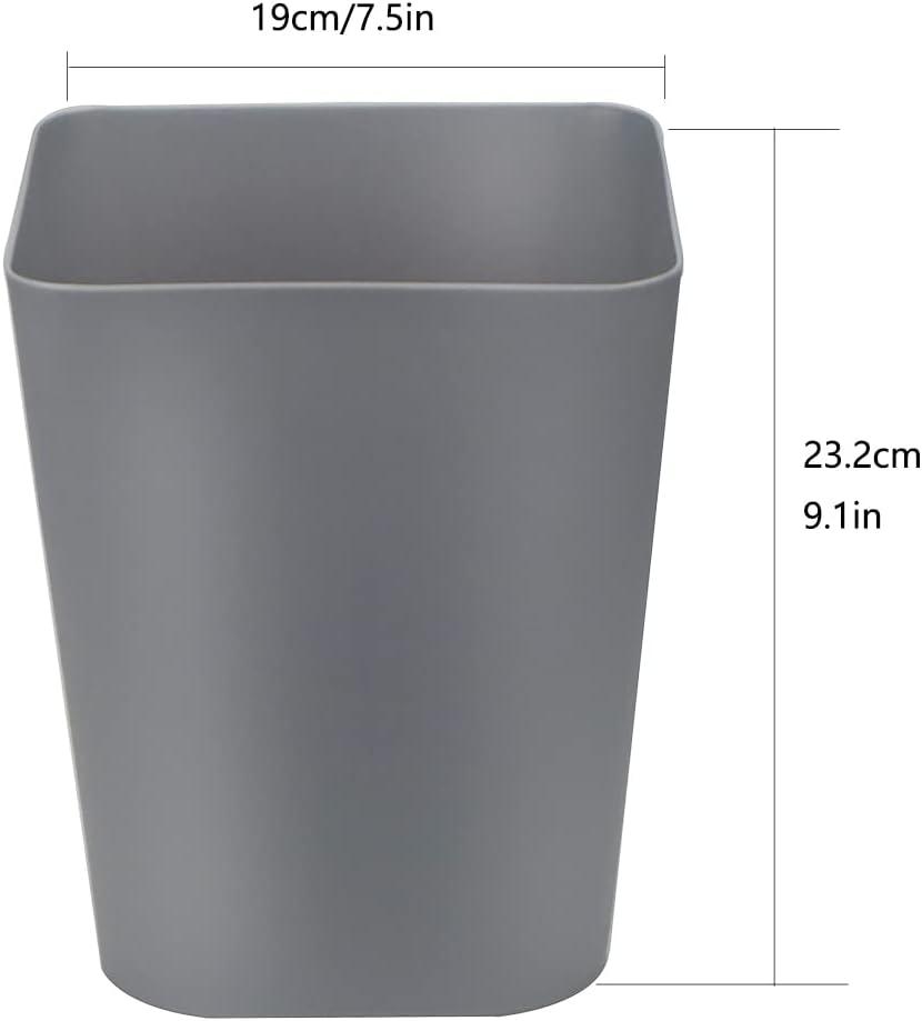 White and Gray 1.6 Gallon Plastic Wastebasket Set