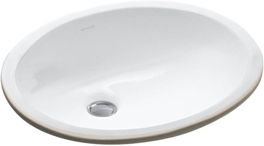 Caxton® Ceramic Oval Undermount Bathroom Sink with Overflow