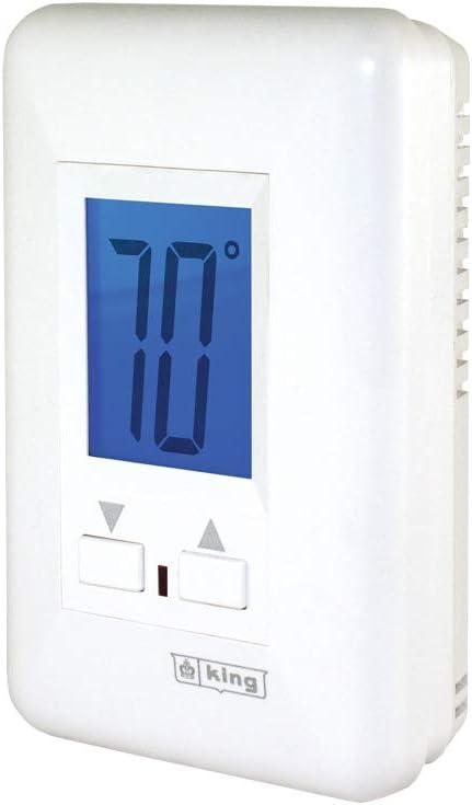 White Digital Line Voltage Thermostat with LCD Display