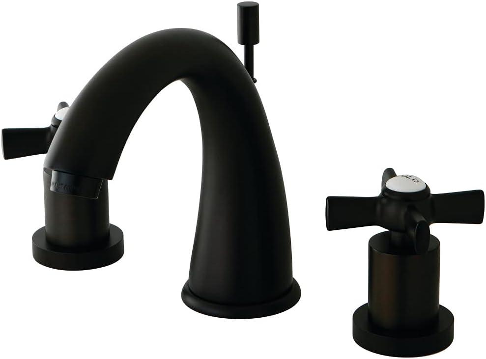 Kingston Brass Kingston Brass Millennium Two-Handle 3-Hole Deck Mount Widespread Bathroom Faucet with Brass Pop-Up Drain KS2961ZX