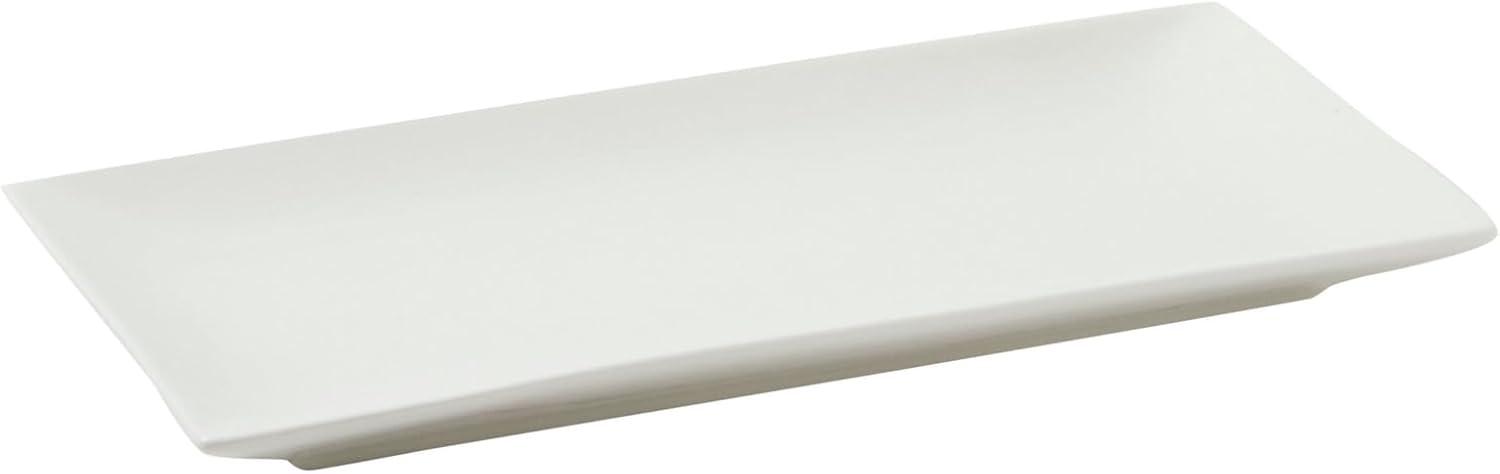 White Ceramic Rectangular Serving Platter Set