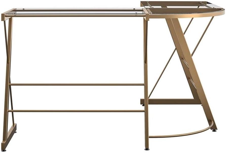 Ameriwood Home Glass L-Shaped Computer Desk, Gray