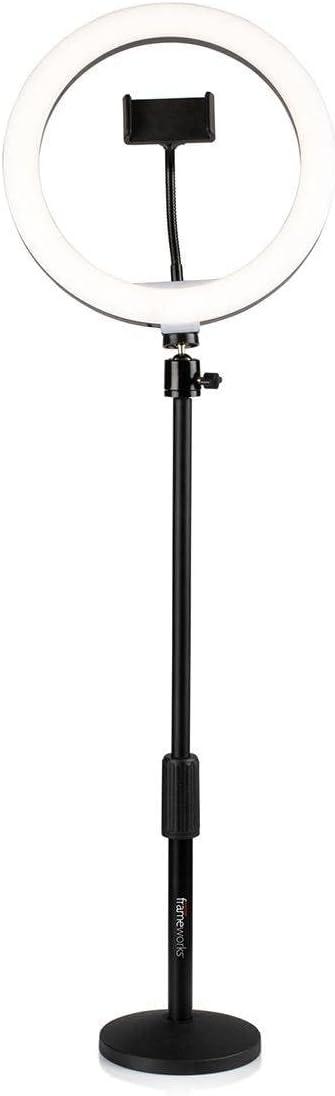 Gator 10" LED Desktop Ring Light Stand With Phone Holder and Compact Weighted Base