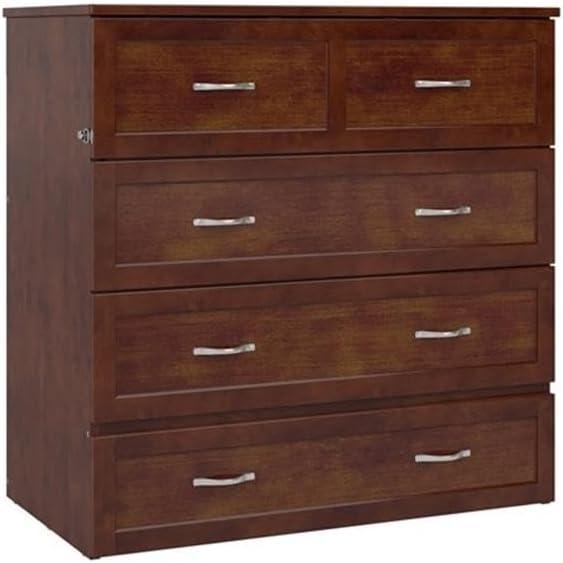 Nantucket Walnut Twin XL Murphy Bed Chest with Drawer