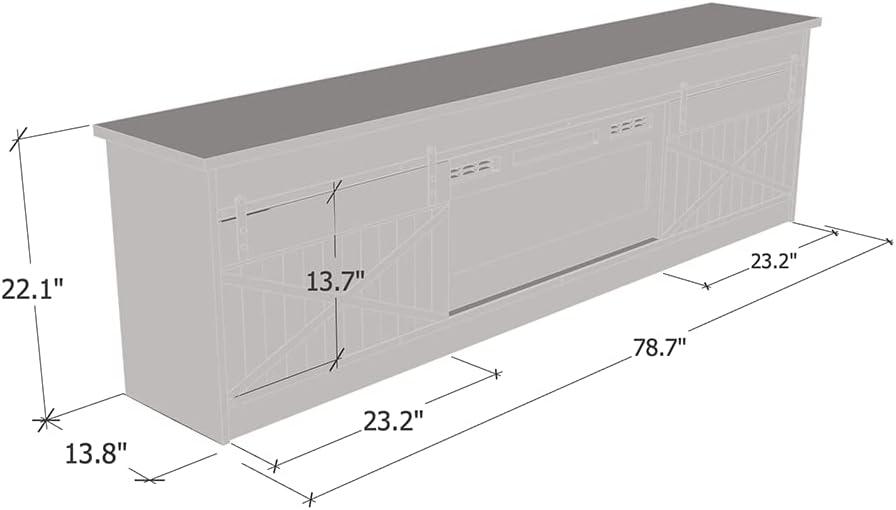 Granero BL-EF Fireplace TV Stand for TVs up to 90", Modern High Gloss 79" Entertainment Center, Electric Fireplace TV Media Console with Storage Cabinets