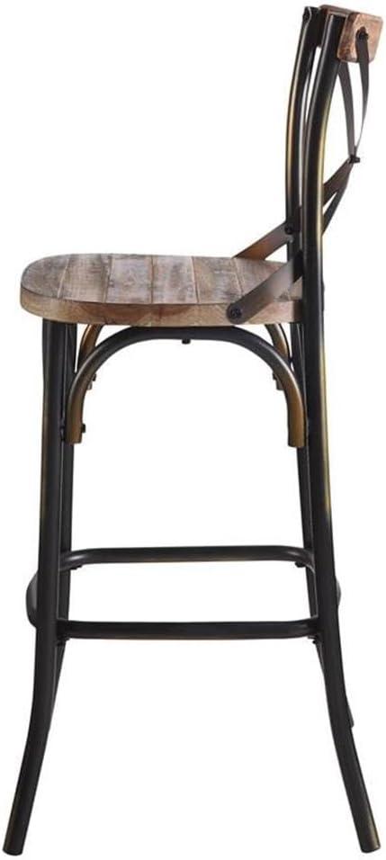 Acme Furniture Zaire Bar Chair in Antique Copper and Antique Oak Indoor