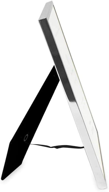 Isaac Jacobs 6x8 Matted 4x6 Silver Metal Picture Frame, Classic Metal Photo Frame Made For Tabletop & Hanging Display, Home and Office Dcor, Photo Gallery and Wall Art